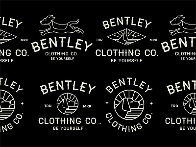 Bentley Clothing Co. apparel badge badge design badges branding clothing design dog doglover fashion geometric identity illustration line lineart logo merch minimal monoline t shirt