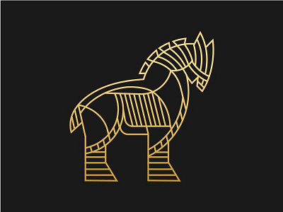 Trojan Horse art geometric horse identity line logo mark minimal monoline trojan