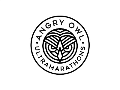 Angry Owl Ultramarathons angry art line owl running ultramarathons