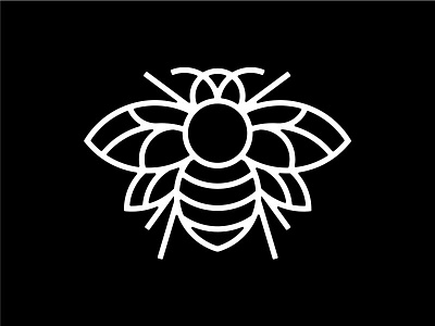 Bee art bee custom geometric icon line logo monoline simple unique