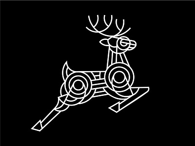 Geometric Jumping Deer deer geometric icon identity logo mark minimal monoline symbol