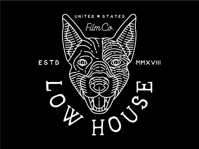 Low House dog film handcrafted lineart monoline skilline tshirt unique