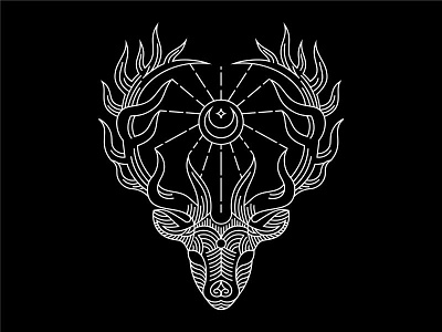 Sacred Deer Wapiti deer elk lineart minimal monoline sacred simple t shirt wapiti