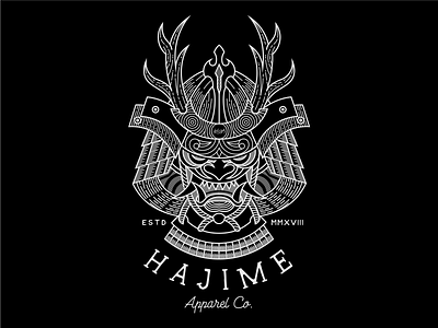 Hajime martial samurai shogun lineart karate apparel