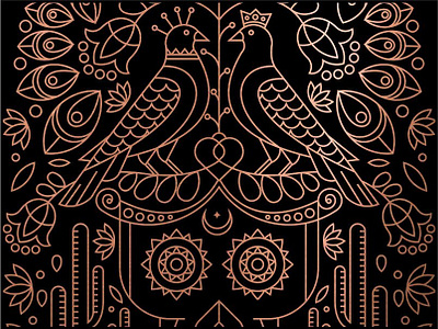 Mexican Couple art bird bird illustration cactus couple design flower geometric line lineart logo mexican minimal monoline skull weeding