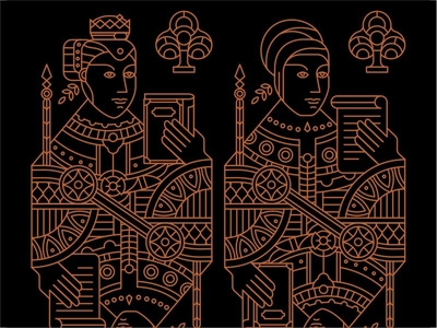 Maria van riebeeck and Krotoa playing card style.