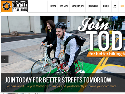 SF Bicycle Coalition Website bicycle branding design web design website