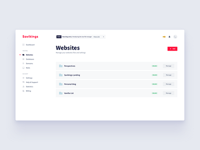 Savikings Panel - Manage Websites hosting panel savikings web website