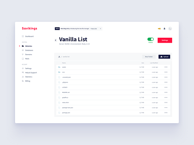 Savikings Panel - File Manager file manager hosting panel web