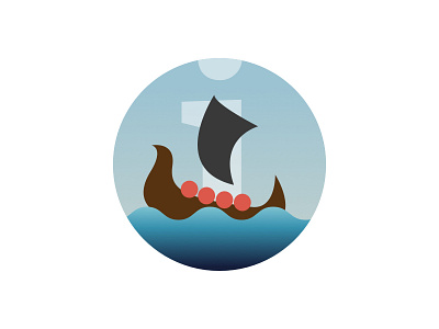 Drakkar info illustration blue boat drakkar icon illustration info viking