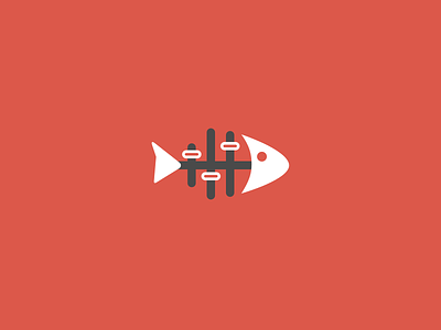 Fish Panel Logo fish icon logo panel red