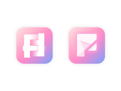 ICON app design f font gradient icon illustration logo pink