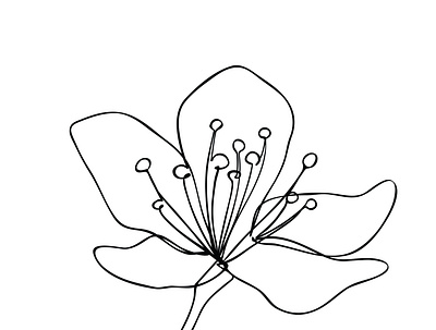 flower one line illustration. beautiful line art flower abstract app branding co continuous line design flower graphic design illustration line art logo one line single line vector