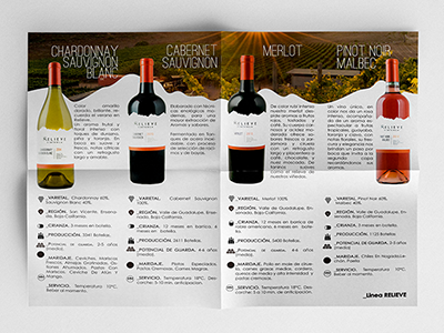 Relieve Vinicola brochure prints winnery