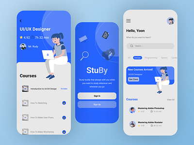 StuBy - Course Mobile App branding design education graphic design mobile app ui