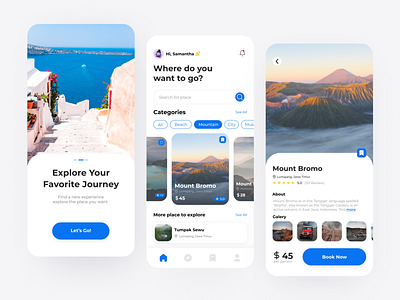 Travel App - UI Design travell app ui