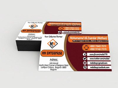 MN Enterprise Business Card Design Work branding design graphic design illustration logo typography