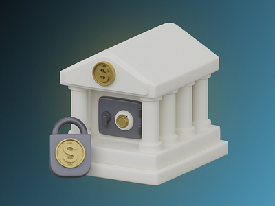 3D Banking Icon 3d 3d icon 3d illustration bank banking branding design graphic design illustration isometric logo lowpoly ui