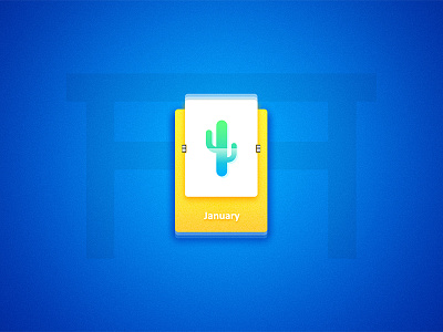 January cactus green icon january ui yellow