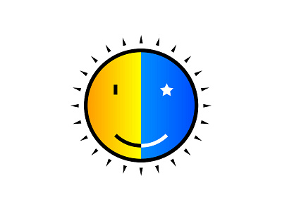 Bright sunny，moon，icon，ui，blue，yellow