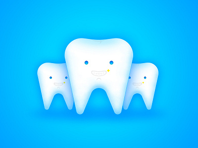 Tooth blue icon smile tooth ui white