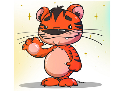 Tiger animation character design cute illustrations design digital painting graphic design illustration motion graphics photoshop tiger