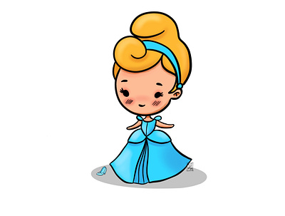 Cinderella! animation character design cinderella cute cute illustrations design digital painting disney disney princess graphic design illustration motion graphics photoshop