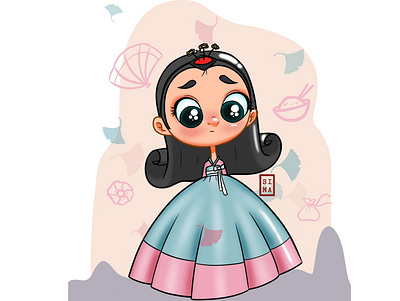 Korean Princess animation character design cute cute illustrations design digital painting graphic design illustration korean motion graphics photoshop princess