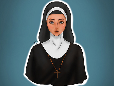 The Nun! animation character design cute illustrations design digital painting graphic design illustration motion graphics nun photoshop