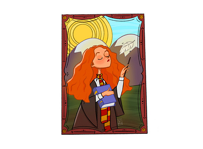 Hermione Granger of Harry Potter animation card character design cute illustrations design digital painting graphic design harry potter hermione granjer illustration motion graphics photoshop
