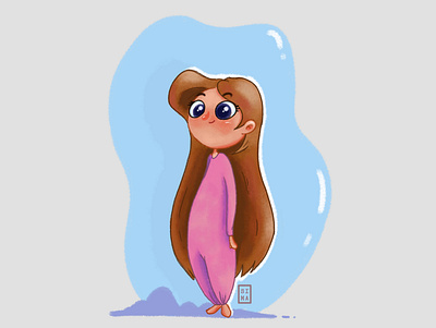 Little long hair!! animation character design cute illustrations design digital painting graphic design illustration motion graphics photoshop procreate