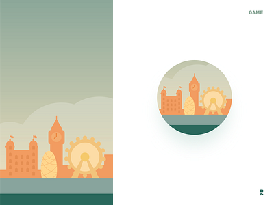 London full of vintage tones app design illustration interface ui ux