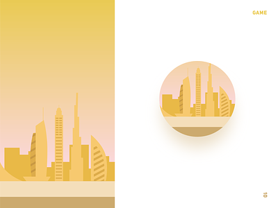 Dubai in the desert design illustration