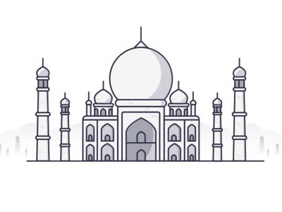 Taj Mahal dribbble illustration illustration design line taj mahal