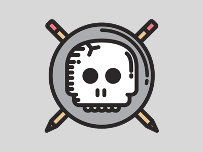 Skull avatar design pencil skull