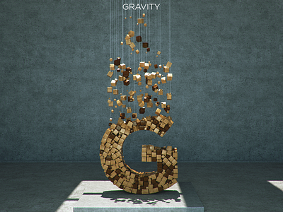 Gravity 36 days of type 3d gravity sculpture type type sculpture typography