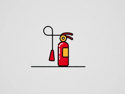 Camera and Fire Extinguisher animation cinema fire graphic design illustration motion