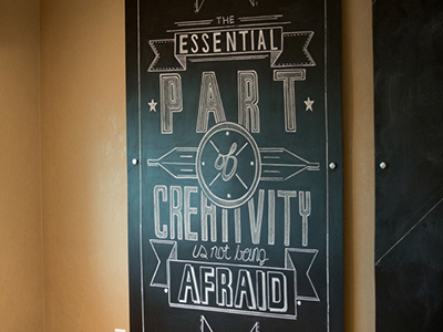 The Essential Part afraid chalk chalkboard hand type typography