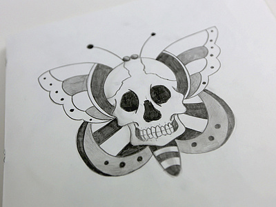 Butterfly american american traditional butterfly pencil practices sketch sketches skull traditional