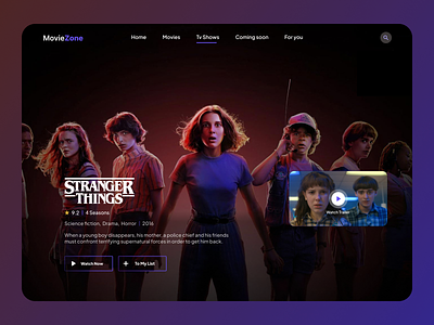 Movies & TV Shows Landing Page Design