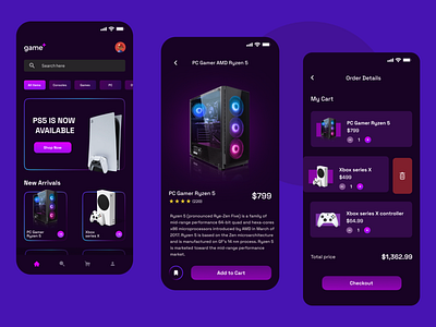 Gaming E-commerce Application app design ecommerce figma gaming shopify ui ui design ui designer ux ux design uxdesigner webdesign