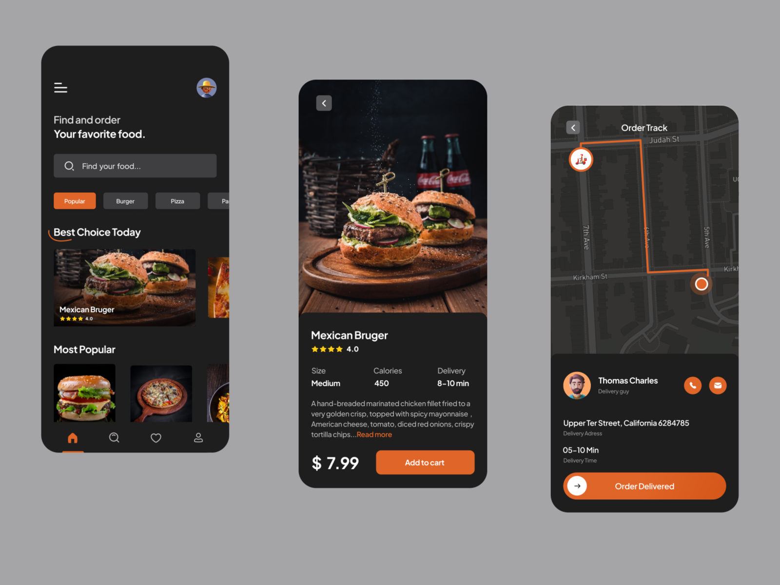 Food Delivery App by Hamza Kornabi on Dribbble