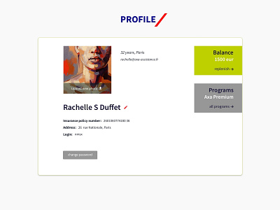 Profile UI Web Design Interface