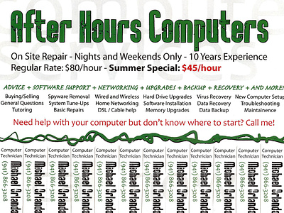 2008 After Hours Computers tear-off sheet