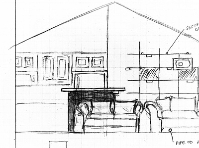 2009 Timber Creek Bar and Shelf Design Sketch design drafting furniture layout sketch