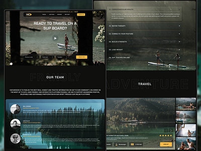 UI/UX Design Landing page | Travel | SUP board 💛💙 3d animation branding design design. e commerce ecom figma graphic design illustration landing landing page logo motion graphics ui