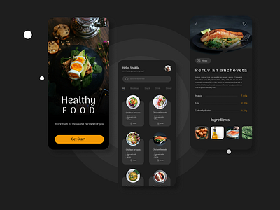 Healthy Food app design graphic design typography ui ux