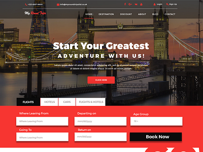 Travel Company Website UI Design branding design graphic design ui ux