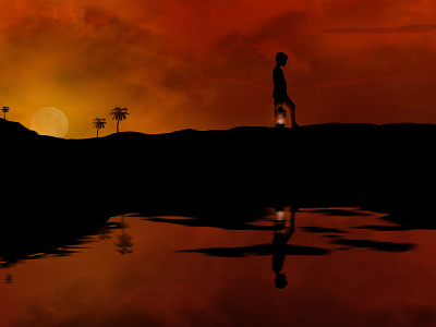 Enlightenment design illustration photoshop scenery sunset