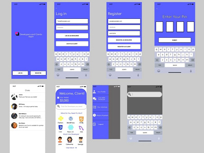 Developers and Clients Apps app design typography ui ux